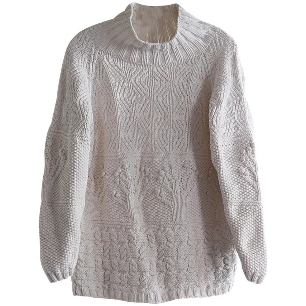 Gap Vintage Y2K - Hand Knit Tree of Life Sweater, 100% Cotton, Small runs Large